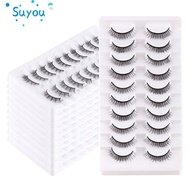 SUYOUPH 10 Pairs Manga Lashes Wispy Faux Mink Lashes Natural Short Lashes