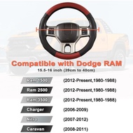 West Llama Customized Auto Car Steering Wheel Cover with 3D Texture for Dodge RAM 1500 2500 3500, 15