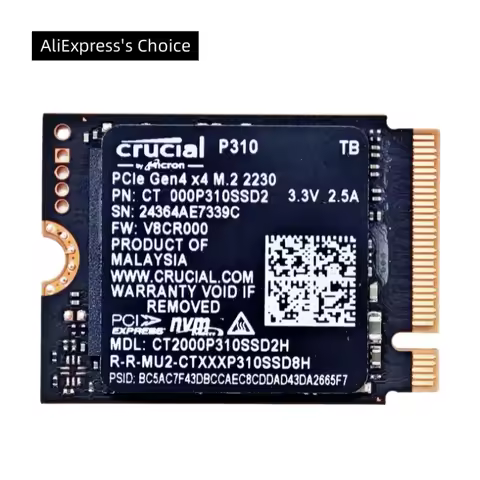 Crucial P310 1TB 2TB & Micron 2450/2550 256GB PCIe Gen4x4 2230 NVMe M.2 SSD -Uplevel Your Console -I