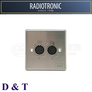 D&T Wall Socket With 2 X 3 Pin XLR Socket MT-337