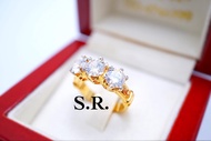 S.R. แหวนทอง แหวนเพชร  น้ำหนักทอง 2 สลึง เพชรเม็ดละ 30 ตัง  น้ำ 100 พร้อมใบรับรองสินค้าเคลือบทองคำแท้ 100%