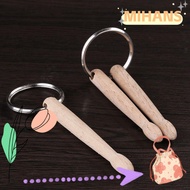 MIH Drumsticks Keychain, Gift Metal Drum Sticks Key Ring, Wood Mini Drumstick Grommets