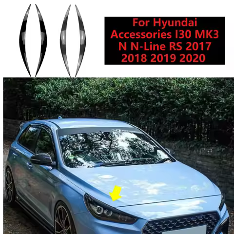 For Hyundai Accessories I30 MK3 N N-Line RS 2017 2018 2019 2020 Headlight Headlamp Eyebrows Eyelid 3
