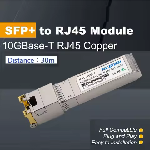 SFP+ to RJ45 10Gb Copper Module 10GBase-T RJ45 Connector 30m Compatible with Ubiquiti/TP-Link/Zyxel/