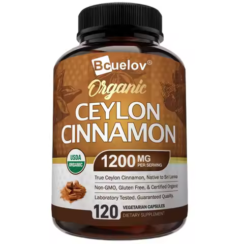 Organic Ceylon Cinnamon Capsules, True Cinnamon, Blood Sugar Support, Joint & Antioxidant Support, V