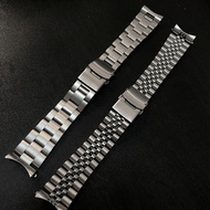 สายนาฬิกาสเตนเลส316L สำหรับนาฬิกาข้อมือ Seiko อุปกรณ์เสริมสำหรับสายรัดสร้อยข้อมือหอยนางรมโค้ง18/19/20/21/22/23/24มม.