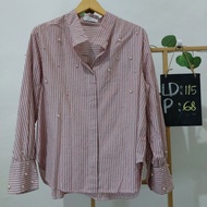 Pink Stripes Pearl 3D Blouse