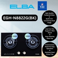 ELBA DOUBLE BURNERS BUILT-IN 5.0kW GLASS HOB EGH-N8822G(BK)