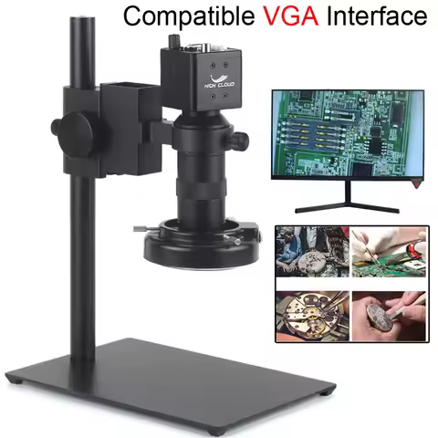 Profession VGA 13MP 60FPS Industrial Digital Video Microscope Camera + Zoom 130X C-Mount Lens For PC