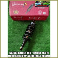 ❐ ◭ ▼ MUTARRU ADJUSTABLE MONO SHOCK 285MM BLACK SERIES FOR RAIDER 150 CARB / RAIDER 150 Fi