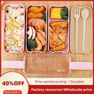 Portable Bento Box, 3-Layers Lunch Box, 900ML Wheat Straw Dinnerware Food Storage Container Beige Ea