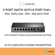 TP-Link TL-SF1009P 250M Distance 9-Port Switch (8 Port PoE+) Network Ethernet LAN Switches Best For 
