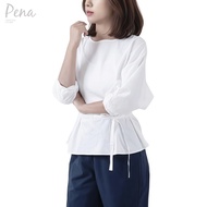 Pena house เสื้อเบลาส์แขนพองผูกเอว PWSS102502