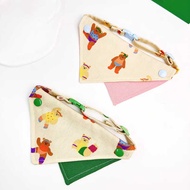 Pet Saliva Towel Dog Cat Triangle Scarf Sports Bear Collar Bib Fan Green Colorful Bib