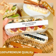 SP MaII-(50PCS) 280ml Transparent Long Cake Box Mousse Kek Batik Cheese Leleh Tiramisu Packaging Wit