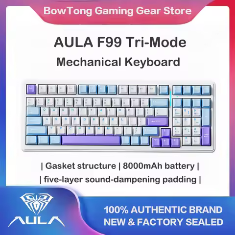 AULA F99 Tri-Mode Mechanical Keyboard Gasket Full Hot Swap 5-Layer Sound Dampening RGB PBT Custom Ga
