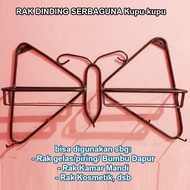 Rak Dinding Serbaguna Model Butterfly Kupu-kupu Rak Kamar Mandi Rak Dinding Prancak Rak Alat Dapur R