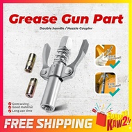 Grease Gun Part Double Handle-Flexible Hose-Nozzle Coupler Accessories Kit Heavy Duty Oil Injector N