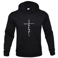 Faith Mens Sports Hooded Crew Neck Letter Print Sweatshirt Hoodie Mens Clothing