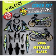 COVERSET Y15ZR V1 V2 VR46 ROSSI METTALIC BLACK BODY COVER SET CUSTOM VELOZI Y15 ZR