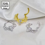 316L Solid Surgical Steel throughout Septum Daith Piercing Jewellery 16G 1.2mm 1 piece