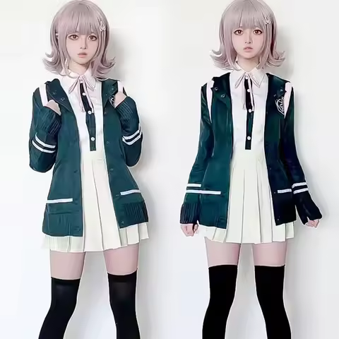 Cosplay Nanami ChiaKi Cosplay Costume Anime Danganronpa Nanami High School Students Uniform Hallowee