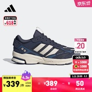 adidas寻光者」SPIRITAIN 2000复古休闲老爹鞋男女阿迪达斯轻运动 藏青蓝/白色 42