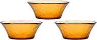 Aderia F-71384 Glass Bowl, Amber, Up to 4.9 x 2.0 inches (12.5 x 5 cm), Rimlet, Smart Set of 3, Made