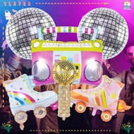 CLEVERHD 4/6pcs 4D Disco Air Ball, Radio 4D Roller Skate Balloon Set, Inflatable Disco Ball Foil Bal
