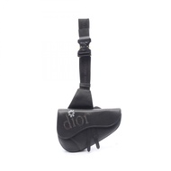 【二手，A級】Dior 腰包/斜挎包 DIOR × ERL 馬鞍形黑色皮革 DIOR×ERL 馬鞍形斜挎包 男士二手 A級