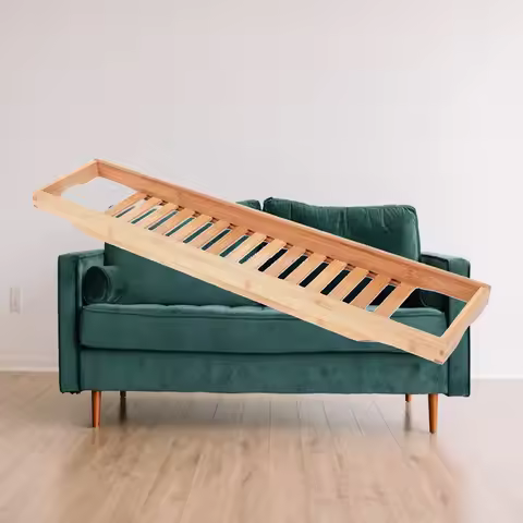 Bamboo Wooden Bathtub Caddy Tray Bath Book Holder Goblet Glass Tray 70cm