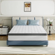 Queen Mattress 10 Inch Medium Firm Hybrid Mattress Bamboo Charcoal Gel Memory Foam Pocketed Springs 