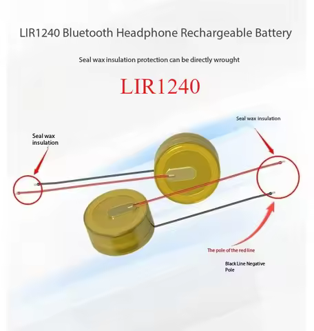 2-10PCSLIR1240 with line Lithium battery for Bluetooth headset mouse welding wire 3.6v rechargeable 