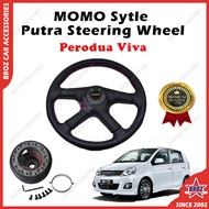 Viva 13"/14" Inch Momo Red Black Steering + Wheel Hub Adapter Boss Kit