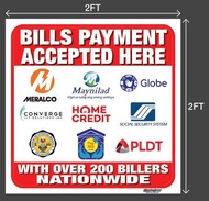 TARPAULIN PRINT BILLS PAYMENT RED & BLUE 2X2FT