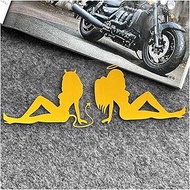 Angels And Demons Beauty Temptation Reflective Motorcycle Sticker Moto Decal Accessories compatible ADV 350 PCX 125 Hornet Forza (Size : Reflective Gold)