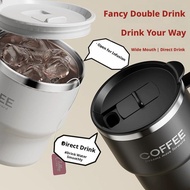 400ml 304 Stainless Steel Coffee Mug With Lid | Vacuum Insulated Travel Cup Hot & Cold | Dual F3u1