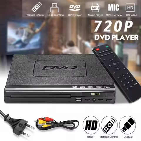 1080P Desktop DVD Media Player for TV Region AV Output USB Top Quality Disc Players for Durability 2