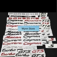 ♣♣Letter logo sticker for Porsche Macan Cayenne Cayman Panamera Carrera Boxster GTS 911 718 4 s turb