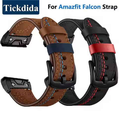 Genuine Leather Watch Band Strap for Huami Amazfit Falcon Quick Fit Smart Bracelet Wrist Bands for A