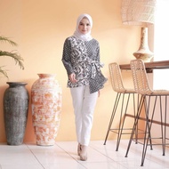 BLOUSE BATIK WANITA JUMBO | ATASAN BATIK WANITA JUMBO LENGAN PANJANG