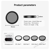 Telesin DJI Action 5 Pro Lens Filter Set - Aluminium Alloy Cpl ND Filter สำหรับคืนนี้ 4/3