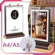 Standing Menu Stand A4/ A5 Menu Standing Display Stand Wooden Menu Aesthetic Sign Holder