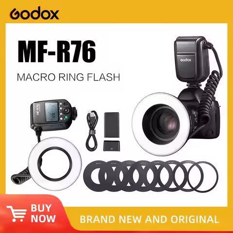 Godox MF-R76 RING76 5000K Macro LED Ring Light Speedlite Flash Light for Sony Canon Nikon Camera 5D 