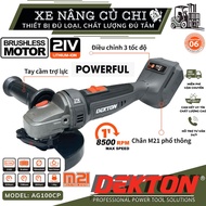 Dekton M21-AG100CP 100mm grinder, 3-level adjustment, Makita battery, brushless motor