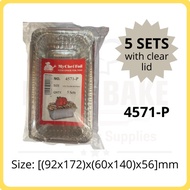[Daily Bake] 4571-P My Chef Rectangle Aluminium Foil Tray with Clear Lid [5sets] 4571 P