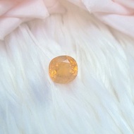 天然加熱橢圓形黃色藍寶石尺寸 8.5X9 毫米 5.52 克拉