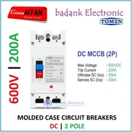 MCCB DC 2P 200A 600V Molded Case Circuit Breaker Solar Panel PLTS