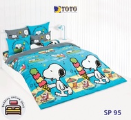 TOTO (SP95) ลายสนูปปี้ Snoopy ชุดผ้าปูที่นอน ชุดเครื่องนอน ผ้าห่มนวม  ยี่ห้อโตโตแท้100%