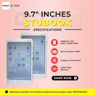 9.7 Inches STUBOOK 2GB +32GB ROM Wifi Tab Refurbished cheaper kids tablet